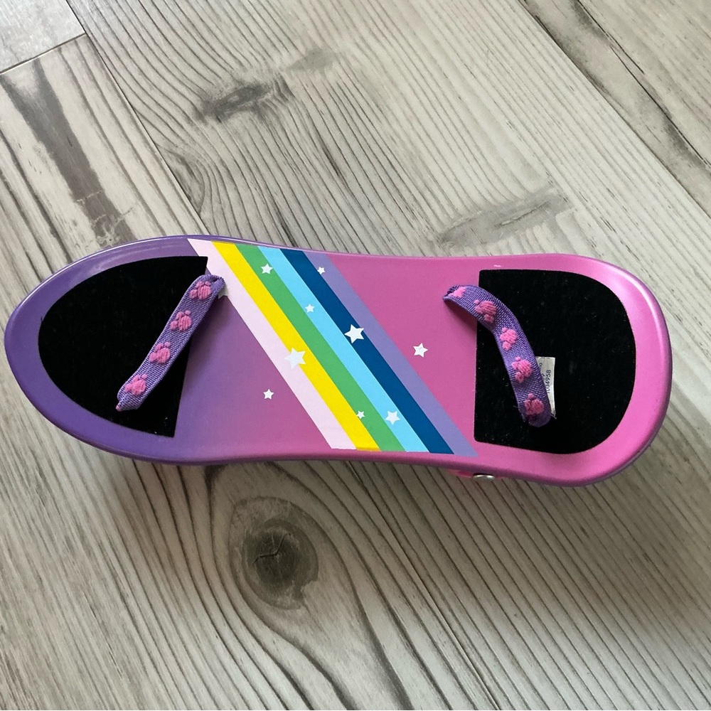 Vintage Build a Bear BABW skateboard accessory purple pink with rainbow pegasus